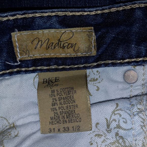 BKE Madison Jeans Tag Size 31x33.5 (Measures 32X33) Low Rise Medium Rise Boot - Picture 10 of 13